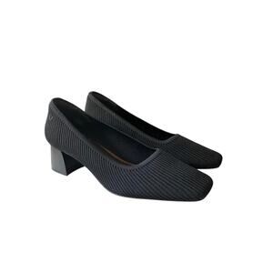 VIVAIA Melody 2.0 Black Square Toe Block Heel Pumps Size 42 (US 10.5) Like New
